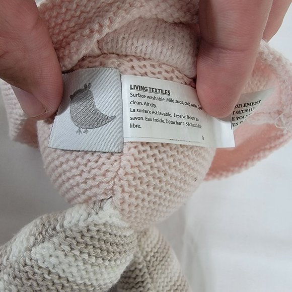 Living Textiles Kenzie Unicorn Plush Rattle 16” Knit Pink White Stuffed Toy - Picture 9 of 10